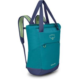 Osprey Daylite Tote Pack – Shoulder or Backpack Carry with Laptop Sleeve, Iris Pink(Blue Spikemass/Alkaline)