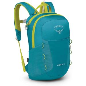Osprey HydraJet 12L Kids’ Hiking Backpack with Hydraulics Reservoir, Green Canopy(Blue Spikemoss)