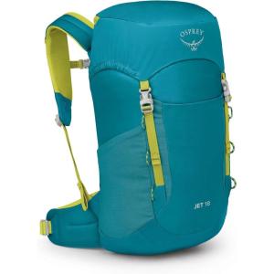 Osprey Jet 18L Kid’s Hiking Backpack, Green Canopy(Blue Spikemoss)
