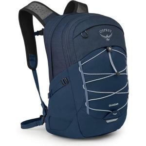 Osprey Quasar Commuter Backpack – Slim Everyday Bag with Laptop Sleeve & Bottle Pockets for Work & Schoo, Phantom Grey Heather(Atlas Blue)