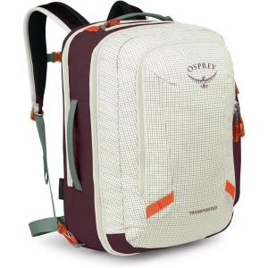 Osprey Transporter 36L Travel Pack – Carry On Backpack with Laptop Sleeve – High Storage Weekender Bag – Mystery White(Mystery White-moody Burgundy)