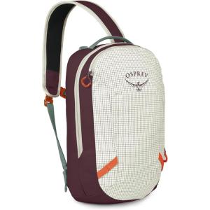Osprey Transporter Crossbody Shoulder Sling – Personal Item Bag – Small Everyday Backpack, Mystery White/Moody Burgundy(Mystery White-moody Burgundy)