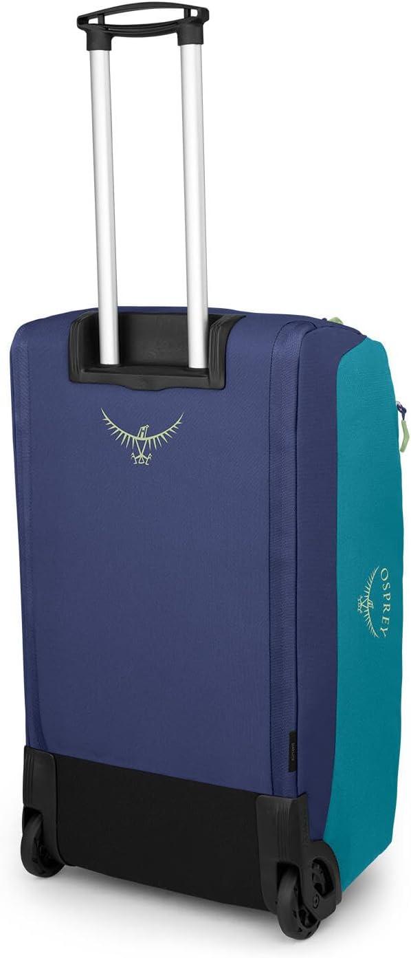 imageOsprey Daylite 85L Wheeled Collapsible Travel Duffel Bag Lightweight Durable Rolling Suitcase BlackBlue SpikemossAlkaline