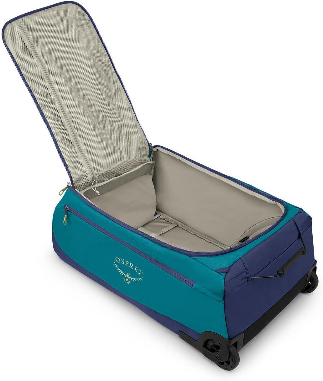 imageOsprey Daylite 85L Wheeled Collapsible Travel Duffel Bag Lightweight Durable Rolling Suitcase BlackBlue SpikemossAlkaline