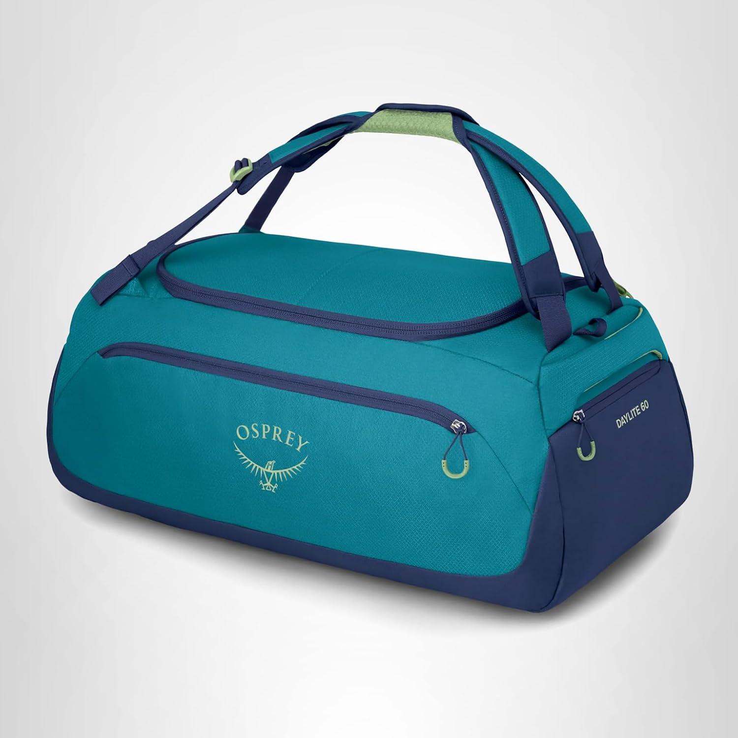 imageOsprey Daylite Duffel Backpack Convertible Everyday Duffel Bag for Gym Commute and TravelBlue SpikemossAlkaline