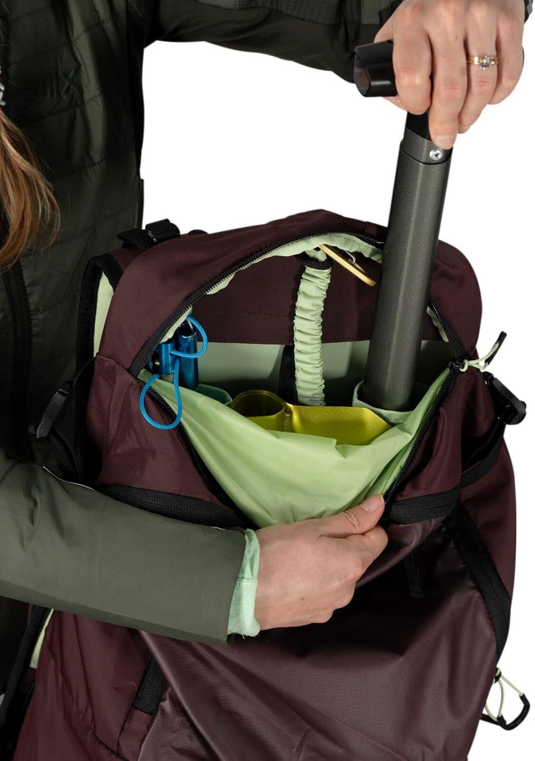 imageOsprey Firn 18L Ski and Snowboard Backpack Lightweight Touring Backpack Euphoria Purple MediumLargeElderberry PurplePeppermint Green