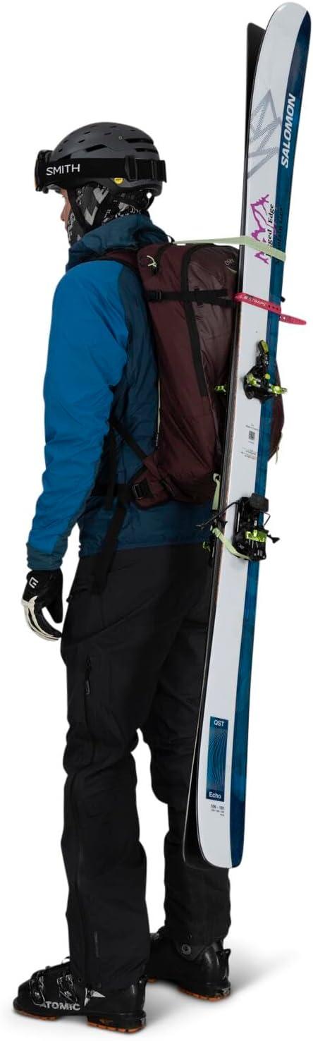 imageOsprey Firn 18L Ski and Snowboard Backpack Lightweight Touring Backpack Euphoria Purple MediumLargeSandy GreyTequila Orange