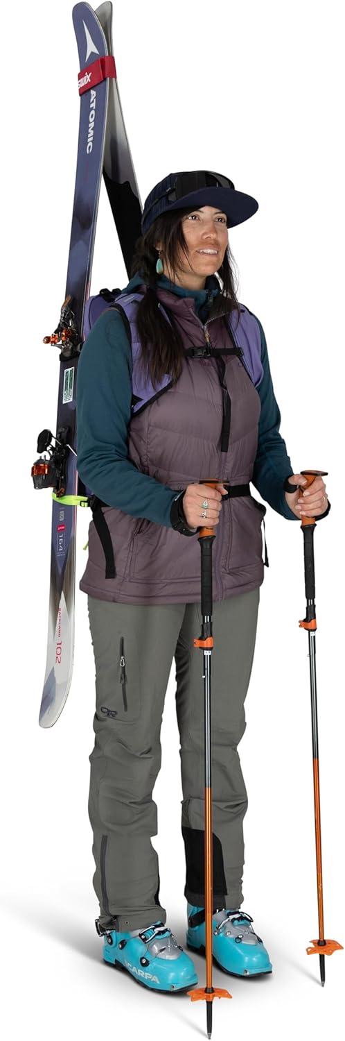 imageOsprey Firn 18L Ski and Snowboard Backpack Lightweight Touring Backpack Euphoria Purple MediumLargeTundra Green