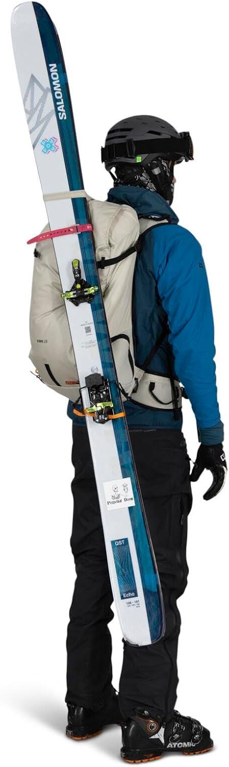 imageOsprey Firn 28L Ski and Snowboard Backpack Lightweight Touring Backpack Euphoria Purple SmallMediumSandy GreyTequila Orange