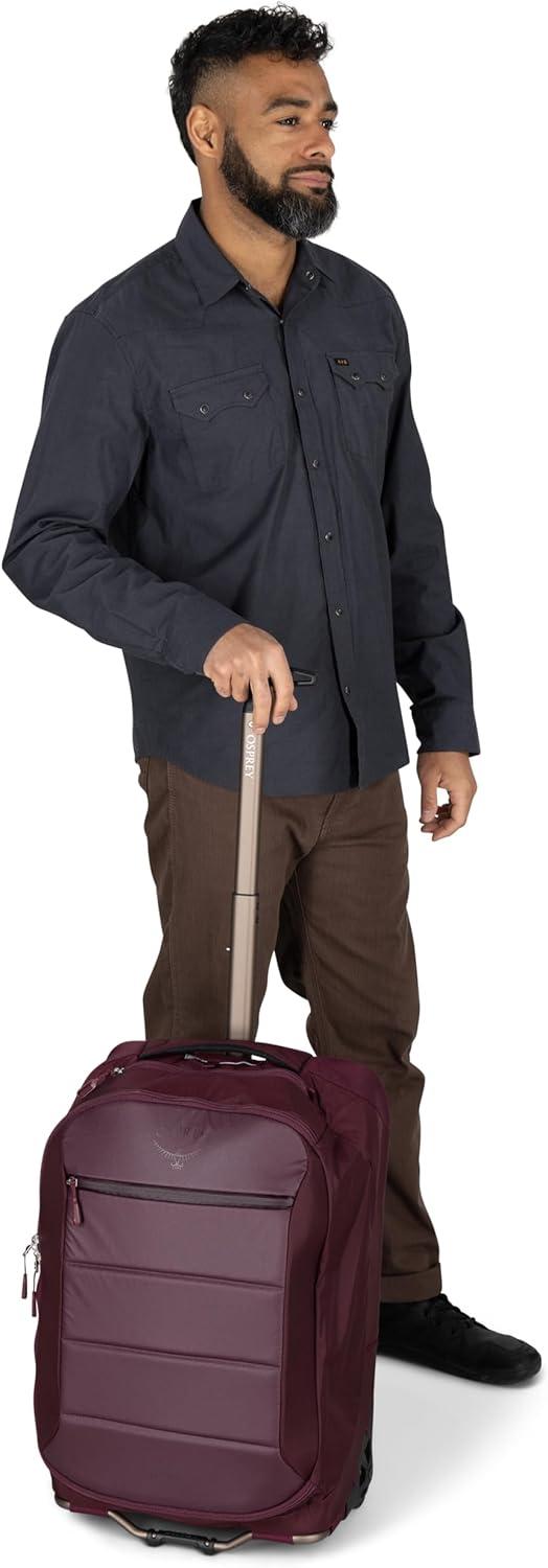 imageOsprey Ozone 2Wheel CarryOn Lightweight CarryOn Luggage with Oversized Wheels and Trolley Handle Rolling Travel Suitcase for Air Travel Overhead Compartments and Weekend Trips BlackBlack