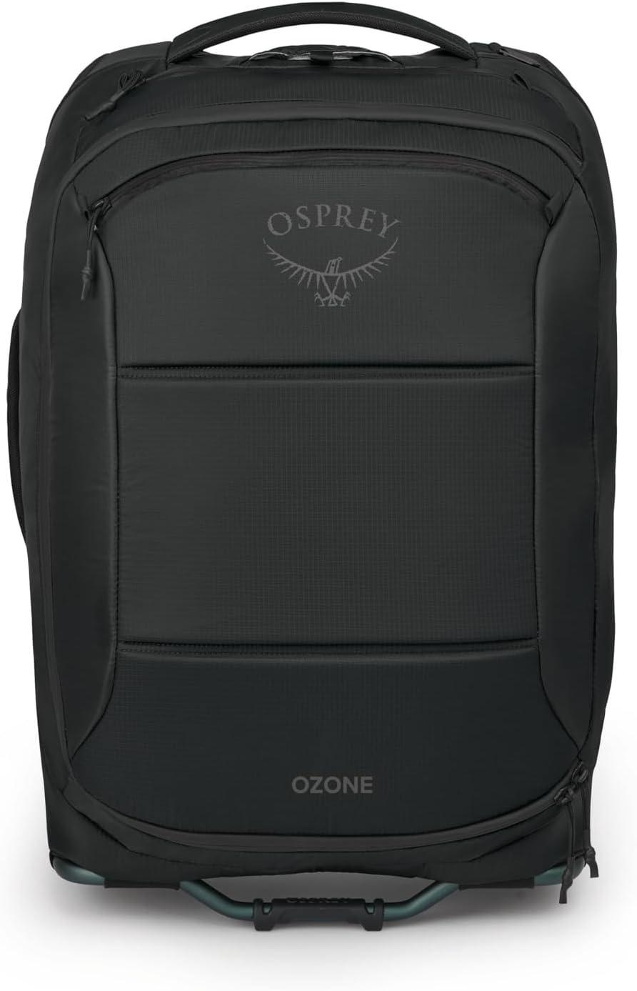 imageOsprey Ozone 2Wheel CarryOn Lightweight CarryOn Luggage with Oversized Wheels and Trolley Handle Rolling Travel Suitcase for Air Travel Overhead Compartments and Weekend Trips BlackBlack