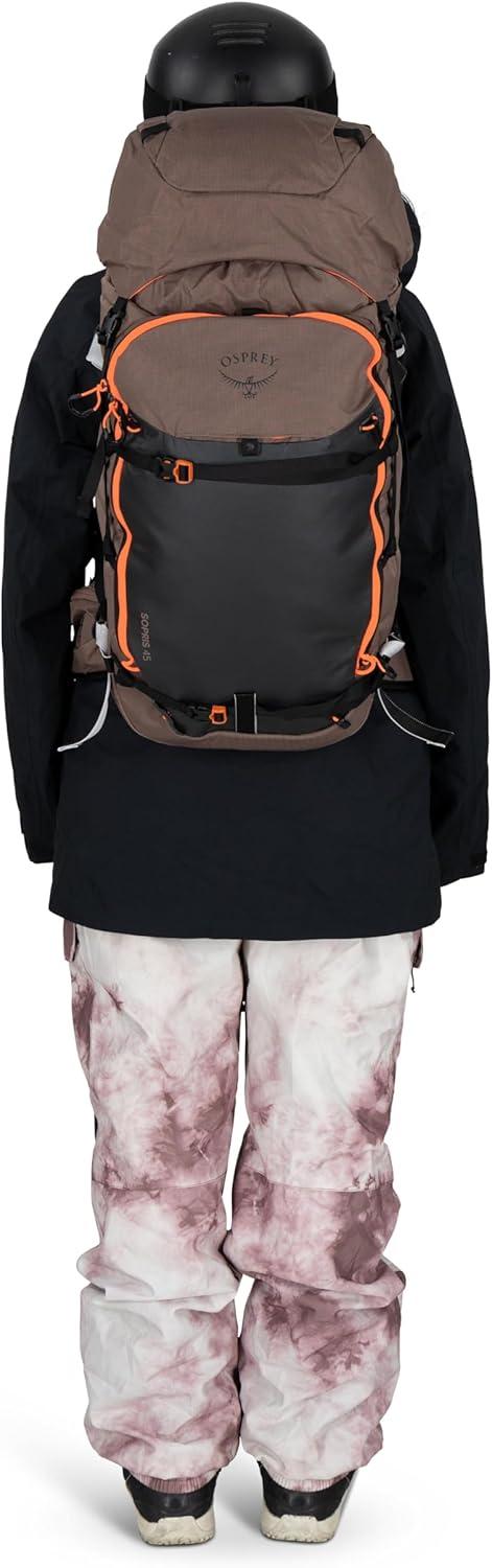 imageOsprey Sopris 32L Ski and Snowboard Backpack Avalanche Gear Carry Lightweight Backcountry Backpack for Women Ski amp Snowboard Carry Made with 100 Recycled Nylon Tundra GreenMagma Brown