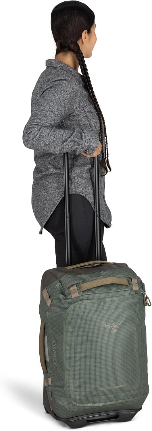 imageOsprey Transporter 60L Wheeled Travel Duffel Bag Lightweight Rolling Suitcase for Men and Women Blue FlameNocturnal BlueRaven Black