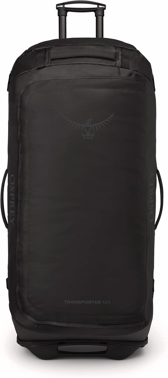 imageOsprey Transporter 60L Wheeled Travel Duffel Bag Lightweight Rolling Suitcase for Men and Women Blue FlameNocturnal BlueRaven Black