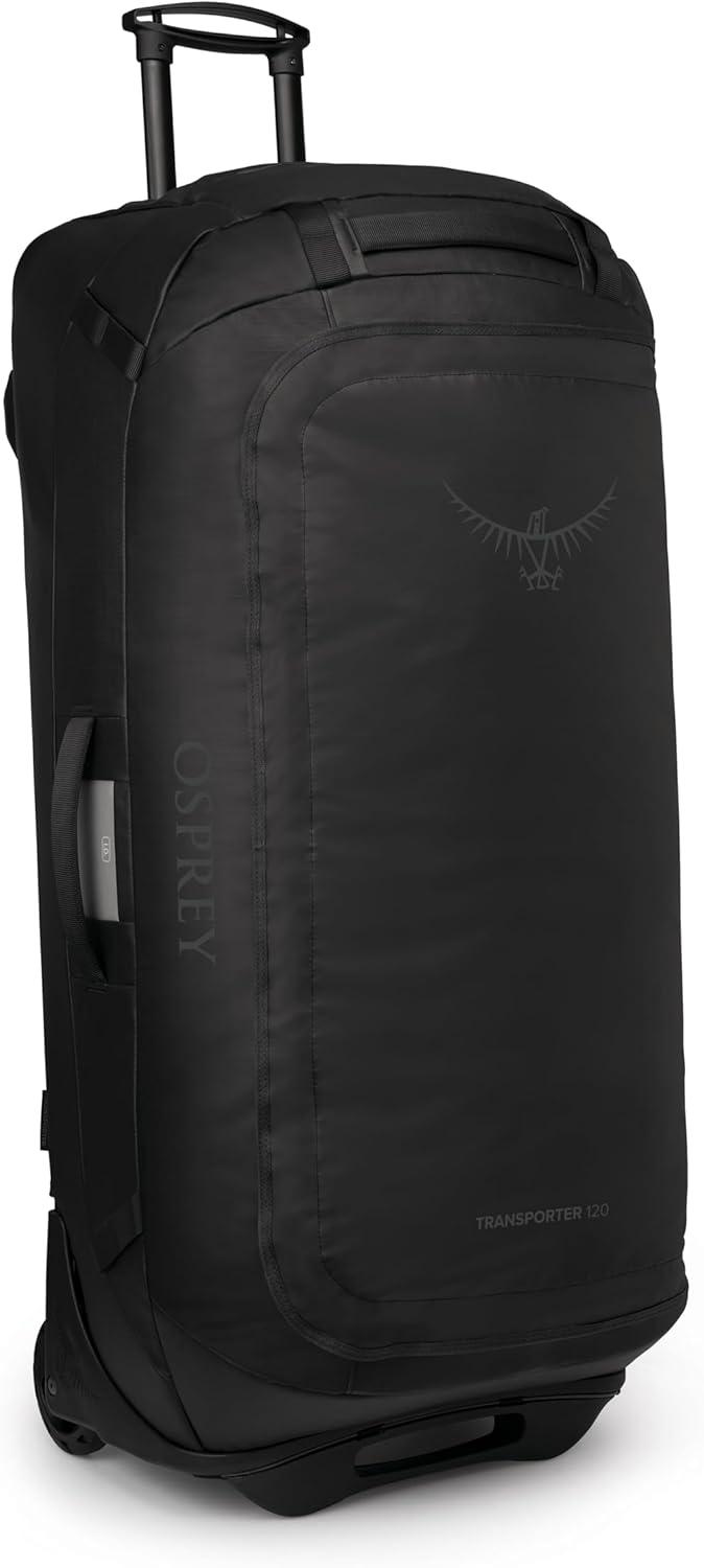 imageOsprey Transporter 60L Wheeled Travel Duffel Bag Lightweight Rolling Suitcase for Men and Women Blue FlameNocturnal BlueRaven Black