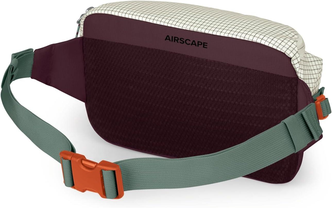 imageOsprey Transporter Commuter Waist Pack Travel Fanny Pack Lightweight Crossbody BagMystery Whitemoody Burgundy