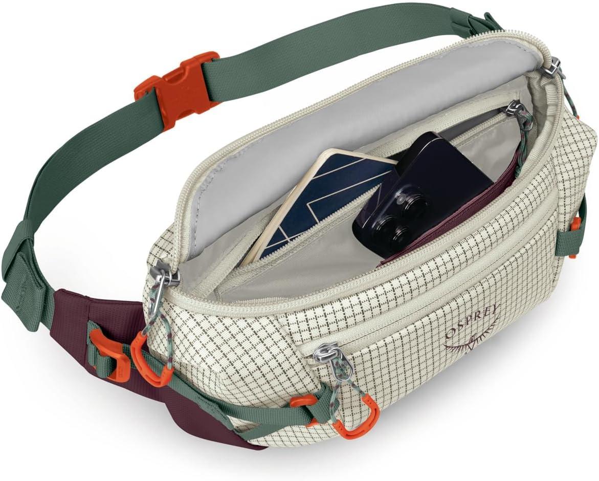 imageOsprey Transporter Commuter Waist Pack Travel Fanny Pack Lightweight Crossbody BagMystery Whitemoody Burgundy