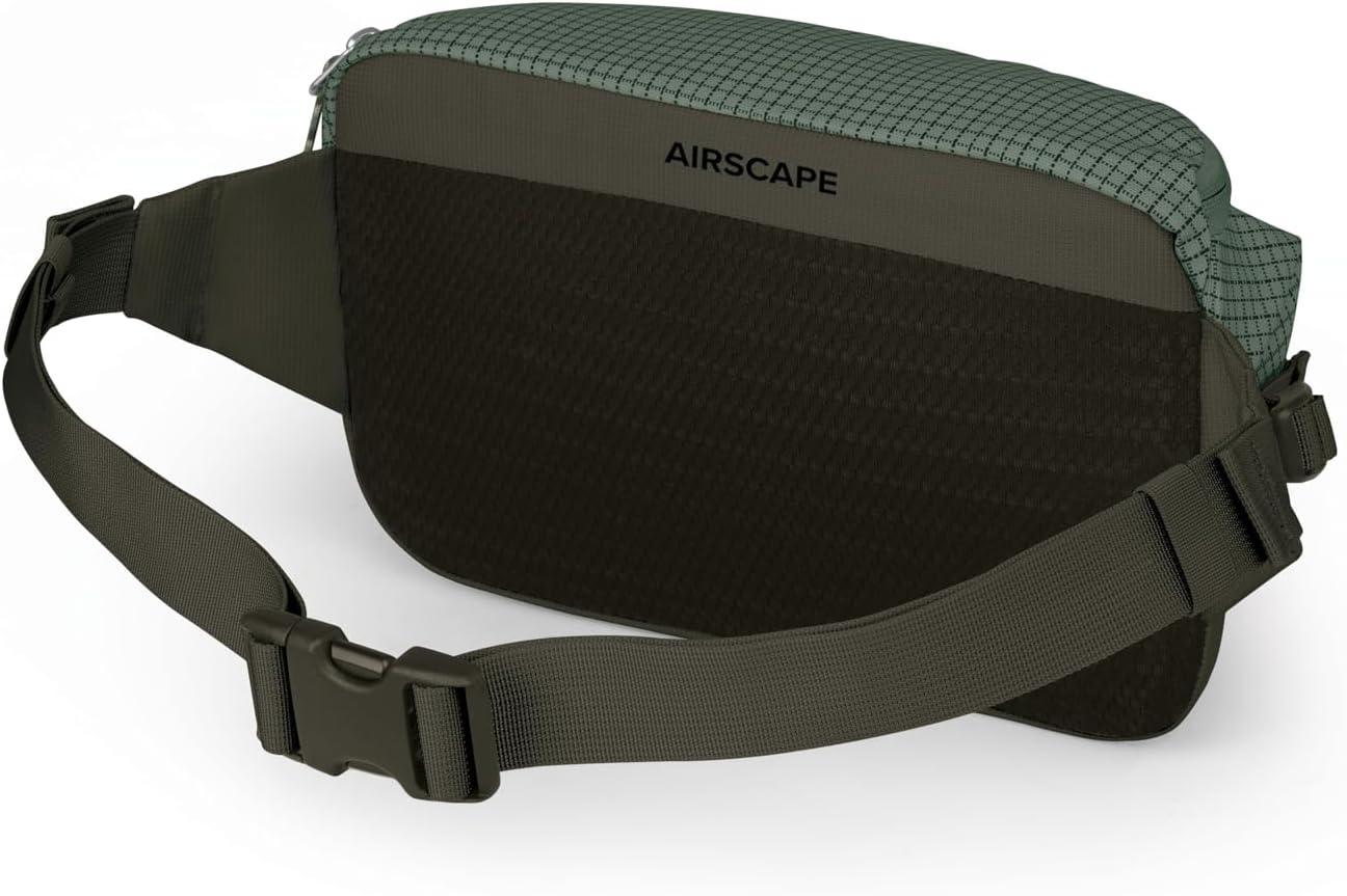 imageOsprey Transporter Commuter Waist Pack Travel Fanny Pack Lightweight Crossbody BagPine LeafEarl Grey