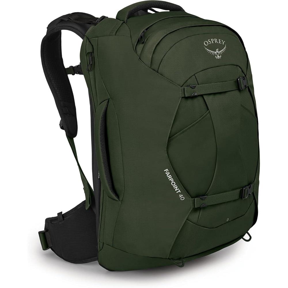 imageOsprey Farpoint 70L Mens Travel Backpack Tunnel Vision GreyGopher Green