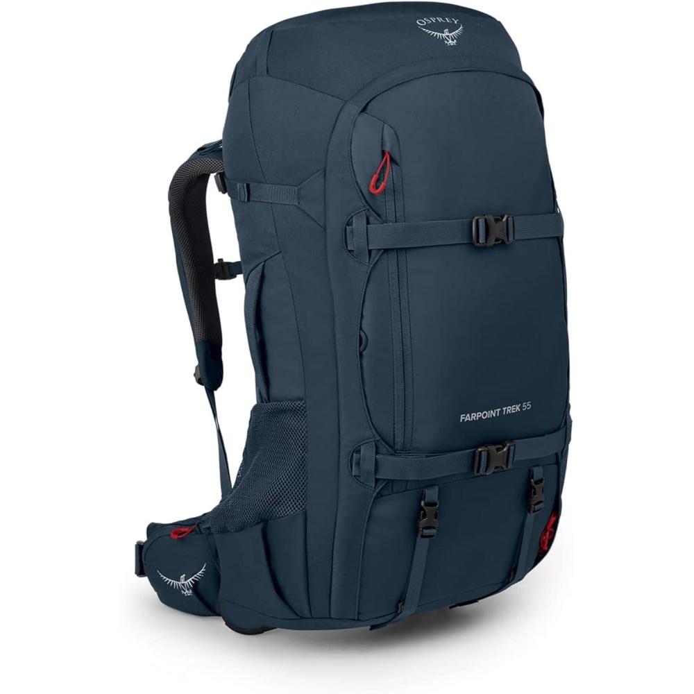 imageOsprey Farpoint Trek 55L Mens Travel Backpack BlackMuted Space Blue