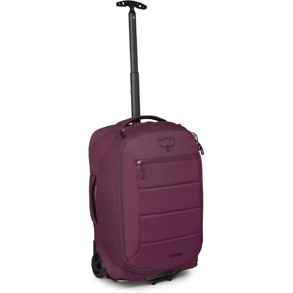 imageOsprey Ozone 2Wheel CarryOn  Lightweight CarryOn Luggage with Oversized Wheels and Trolley Handle  Rolling Travel Suitcase for Air Travel Overhead Compartments and Weekend Trips BlackMoody Burgundy
