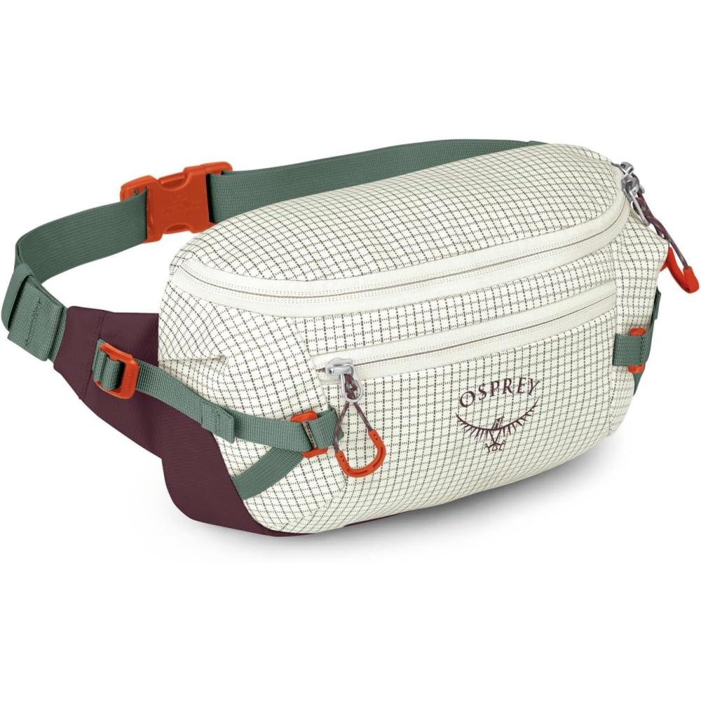 imageOsprey Transporter Commuter Waist Pack Travel Fanny Pack Lightweight Crossbody BagMystery Whitemoody Burgundy