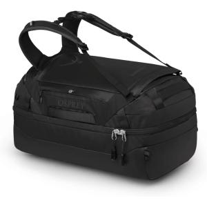 Osprey Transporter Durable Squffel Bag – Water Resistant Square Split Travel Duffel Backpack(Raven Black)