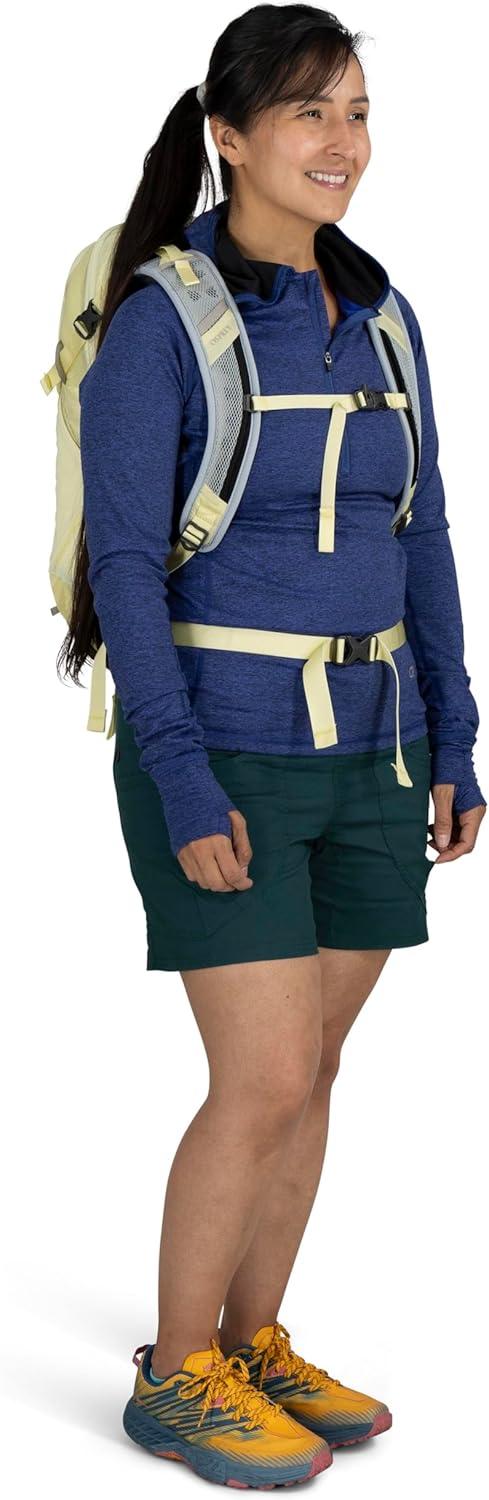 imageOsprey Hikelite 18L Lightweight Hiking Backpack  Durable Travel Daypack with Rain Cover for Men and Women Purple InkPurple DuskCheddar OrangeStardust YellowGray Wolf