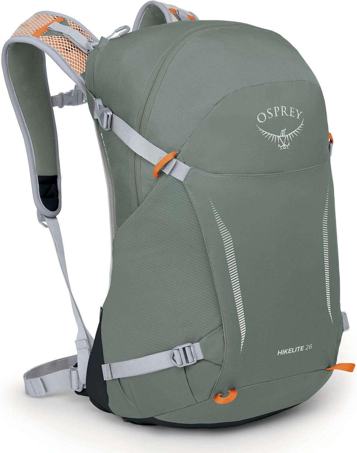 imageOsprey Hikelite 26L Hiking Backpack for Men and Women Lightweight Breathable Backpanel and Raincover Ideal for Hikes Travel and Everyday Use in Any Weather Purple InkPurple DuskCheddar OrangePine Leaf Green