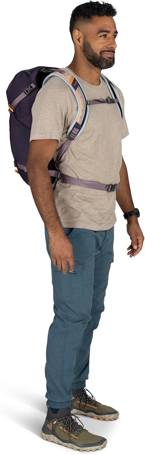 imageOsprey Hikelite 26L Hiking Backpack for Men and Women Lightweight Breathable Backpanel and Raincover Ideal for Hikes Travel and Everyday Use in Any Weather Purple InkPurple DuskCheddar OrangeStardust YellowGray Wolf