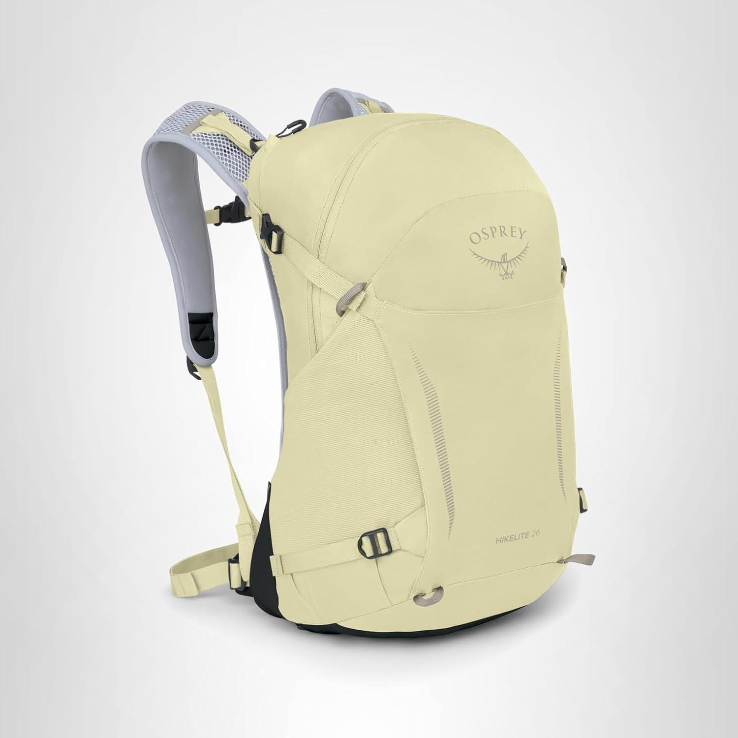 imageOsprey Hikelite 26L Hiking Backpack for Men and Women Lightweight Breathable Backpanel and Raincover Ideal for Hikes Travel and Everyday Use in Any Weather Purple InkPurple DuskCheddar OrangeStardust YellowGray Wolf