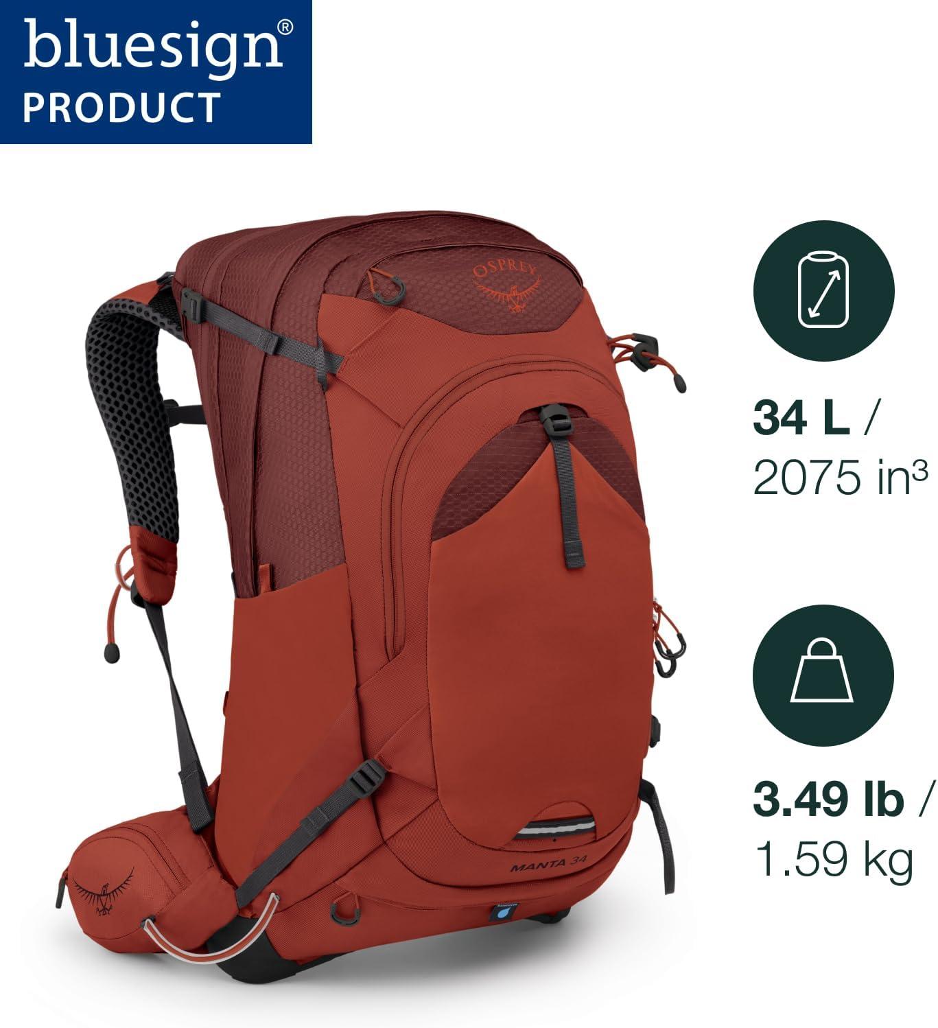 imageOsprey Manta 24L Mens Hiking Backpack with Hydraulics Reservoir Oak Leaf OrangeOak Leaf Orange