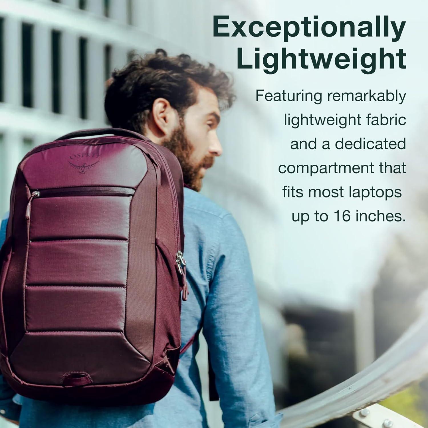imageOsprey Ozone Laptop Backpack with Ventilated AirScape Backpanel  Lightweight Travel Backpack with 16 Laptop Sleeve  CarryOn Compatible Travel Bag for Men and Women Moody BurgundyBlack