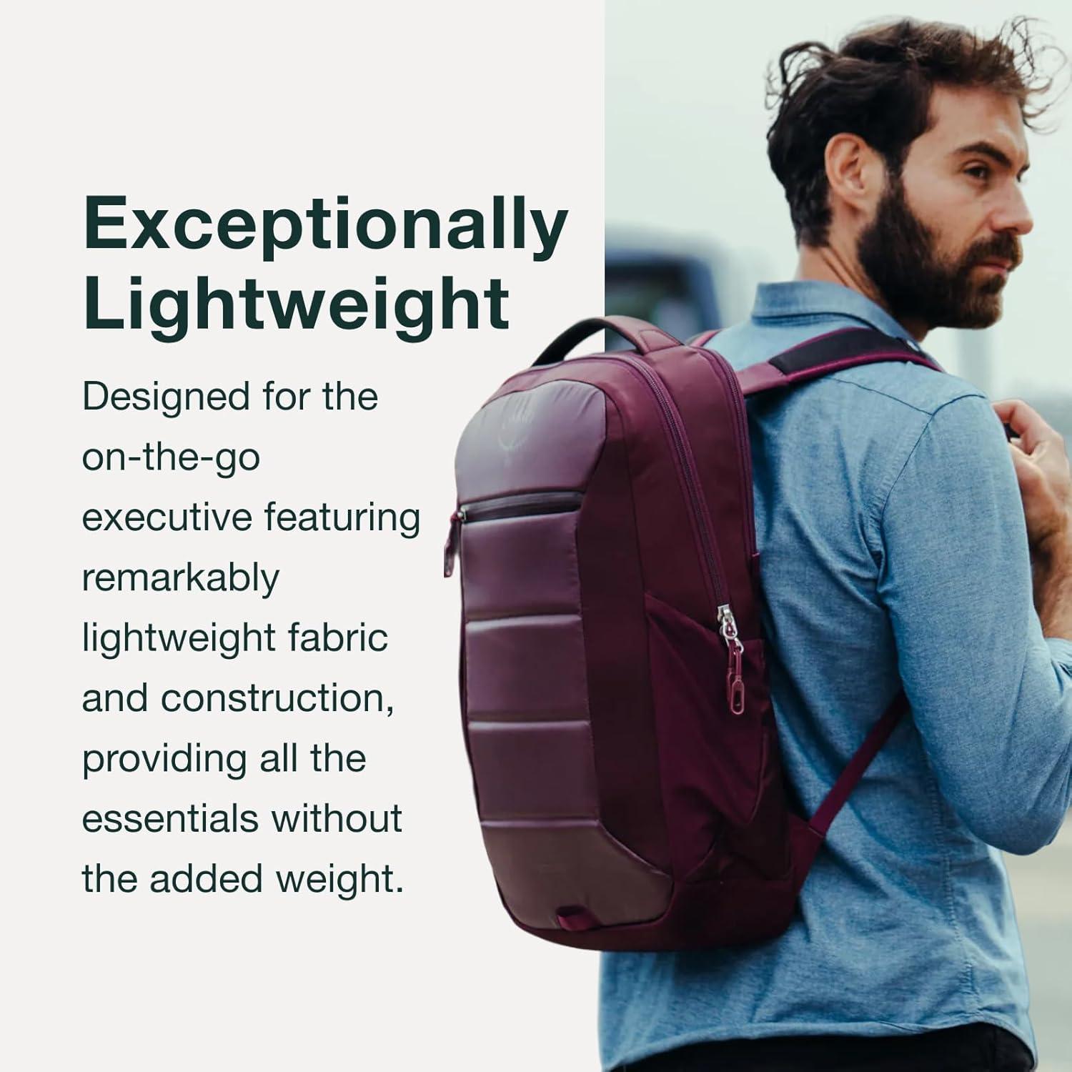 imageOsprey Ozone Slim Pack  Lightweight Laptop Backpack with AirScape Suspension Water Bottle Pockets amp Slim Travel Design  Fits Most 16 Laptops  Personal Item or CarryOn Compatible Moody BurgundyMoody Burgundy