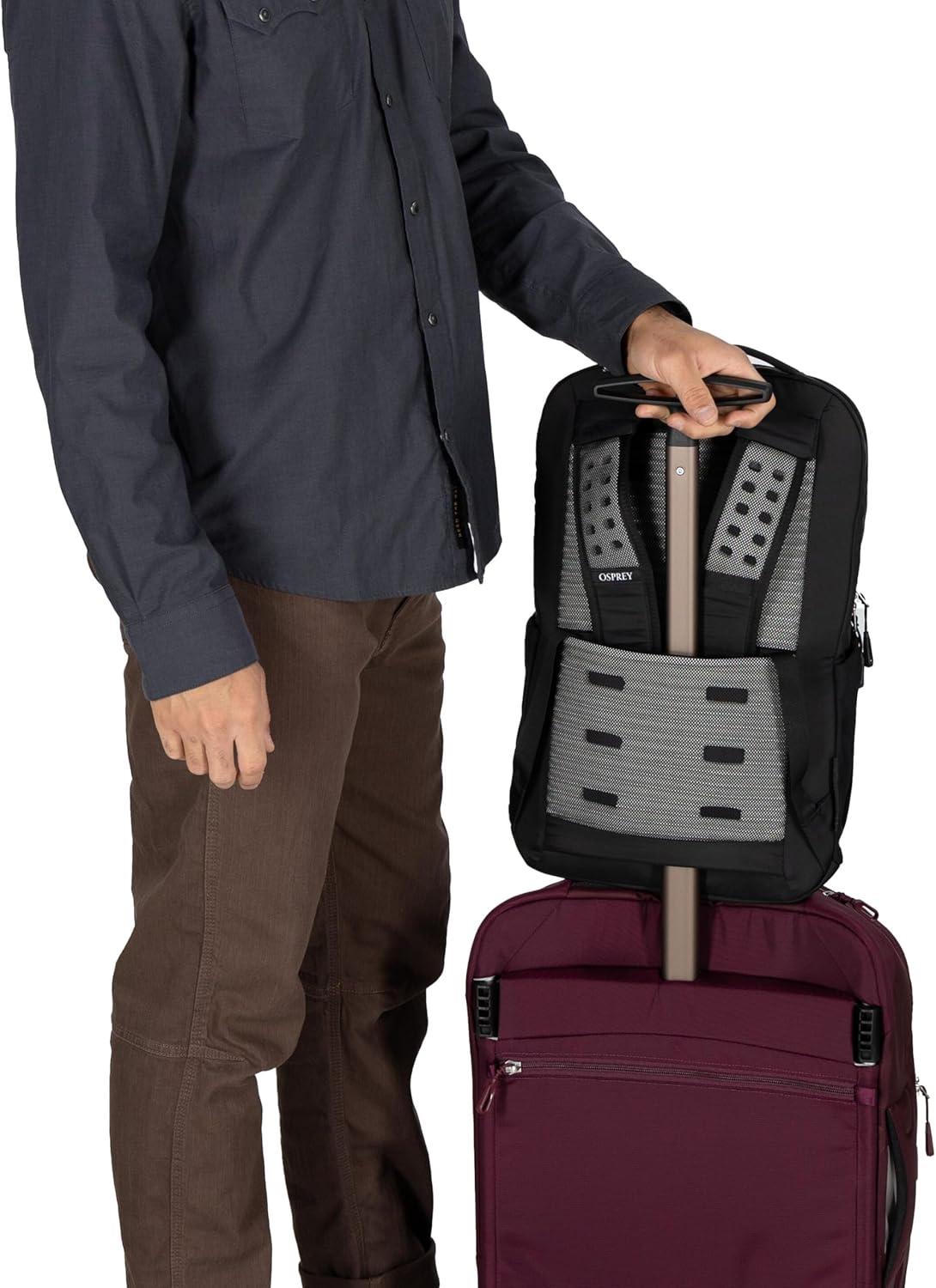 imageOsprey Ozone Slim Pack  Lightweight Laptop Backpack with AirScape Suspension Water Bottle Pockets amp Slim Travel Design  Fits Most 16 Laptops  Personal Item or CarryOn Compatible Moody BurgundyBlack