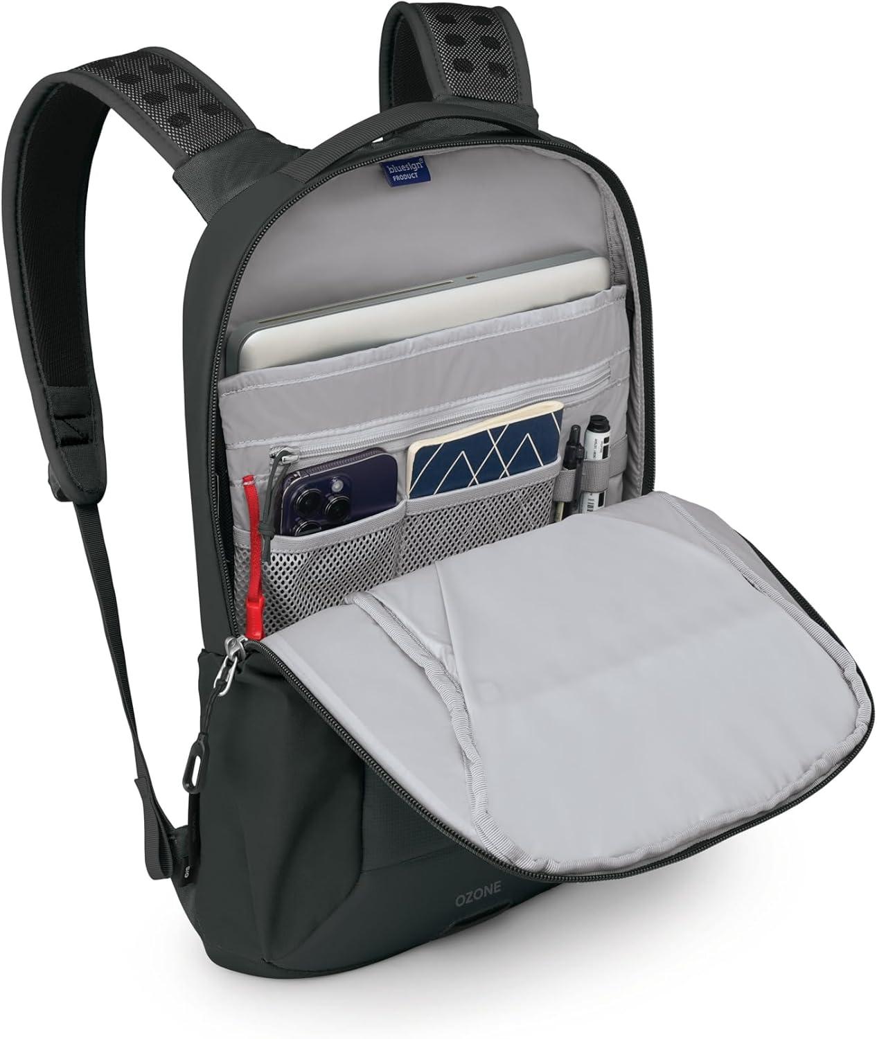 imageOsprey Ozone Slim Pack  Lightweight Laptop Backpack with AirScape Suspension Water Bottle Pockets amp Slim Travel Design  Fits Most 16 Laptops  Personal Item or CarryOn Compatible Moody BurgundyBlack