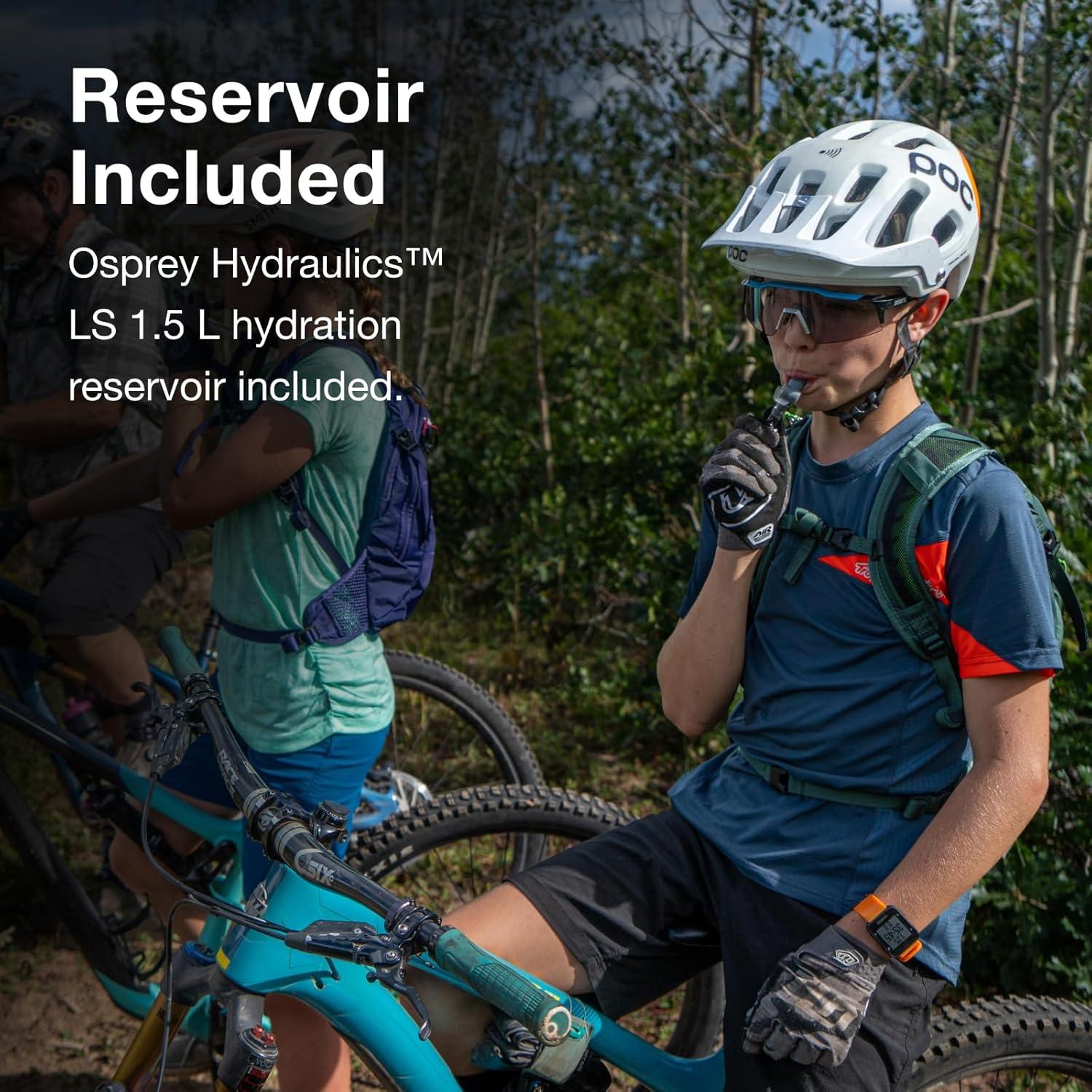 imageOsprey Raptor Jr Boys Mountain Biking Backpack with Hydraulics Reservoir Tundra Green