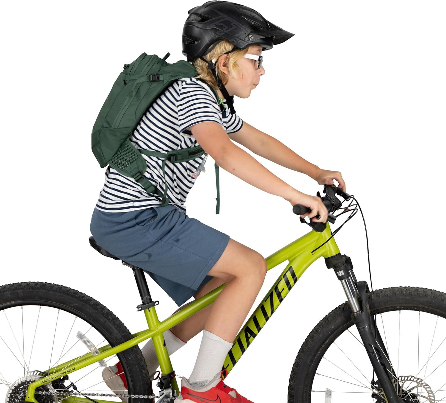 imageOsprey Raptor Jr Boys Mountain Biking Backpack with Hydraulics Reservoir Tundra Green
