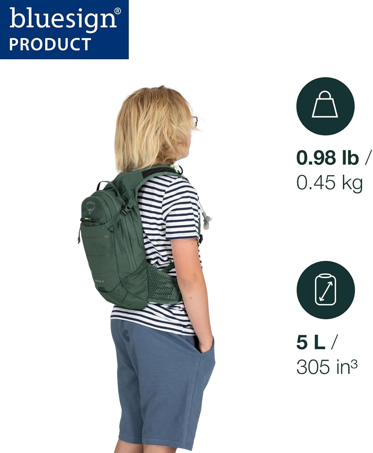 imageOsprey Raptor Jr Boys Mountain Biking Backpack with Hydraulics Reservoir Tundra Green