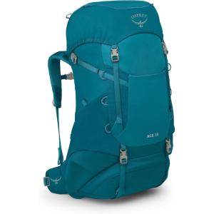 Osprey Ace 38L Kids’ Backpacking Backpack, Blue Spikemoss/Deep Peyto(Blue Spikemoss/Deep Peyto)