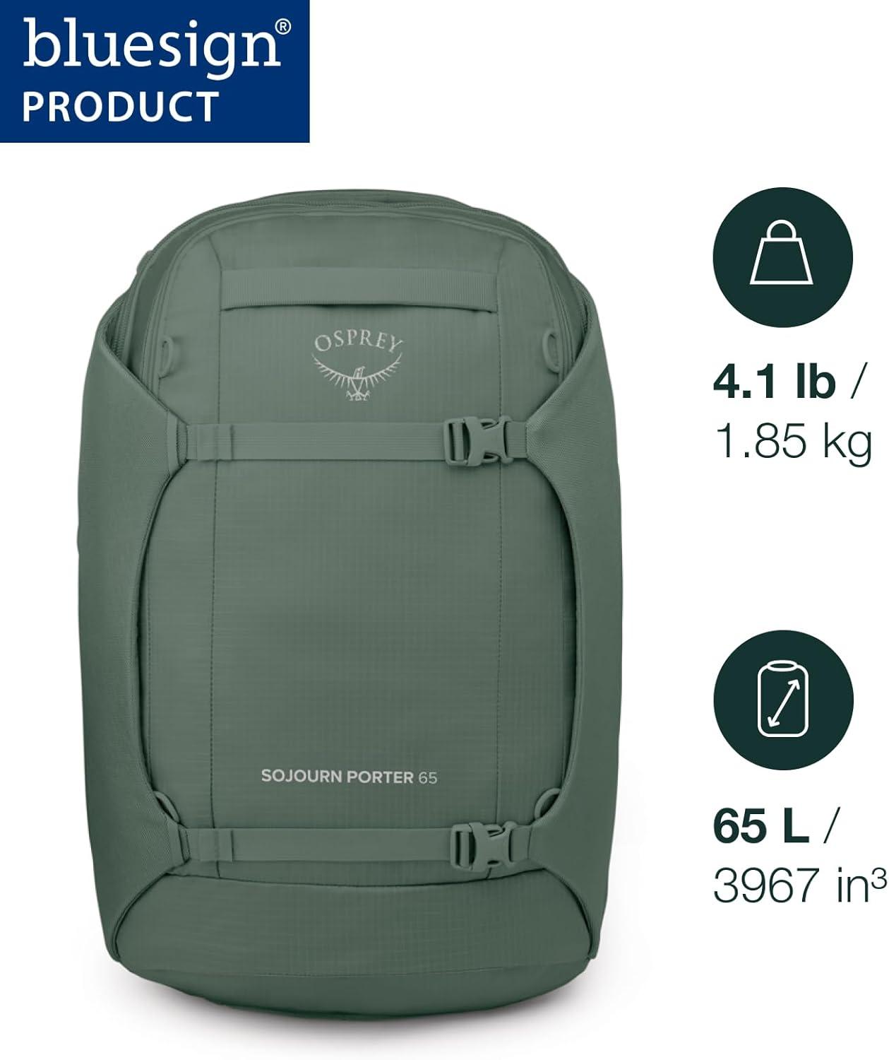 imageOsprey Sojourn Porter 46L Travel Backpack CarryOn Compliant Luggage with StraightJacket Compression and Padded Laptop Sleeve Durable Pack for International or Urban Travel Brindle BrownBlack