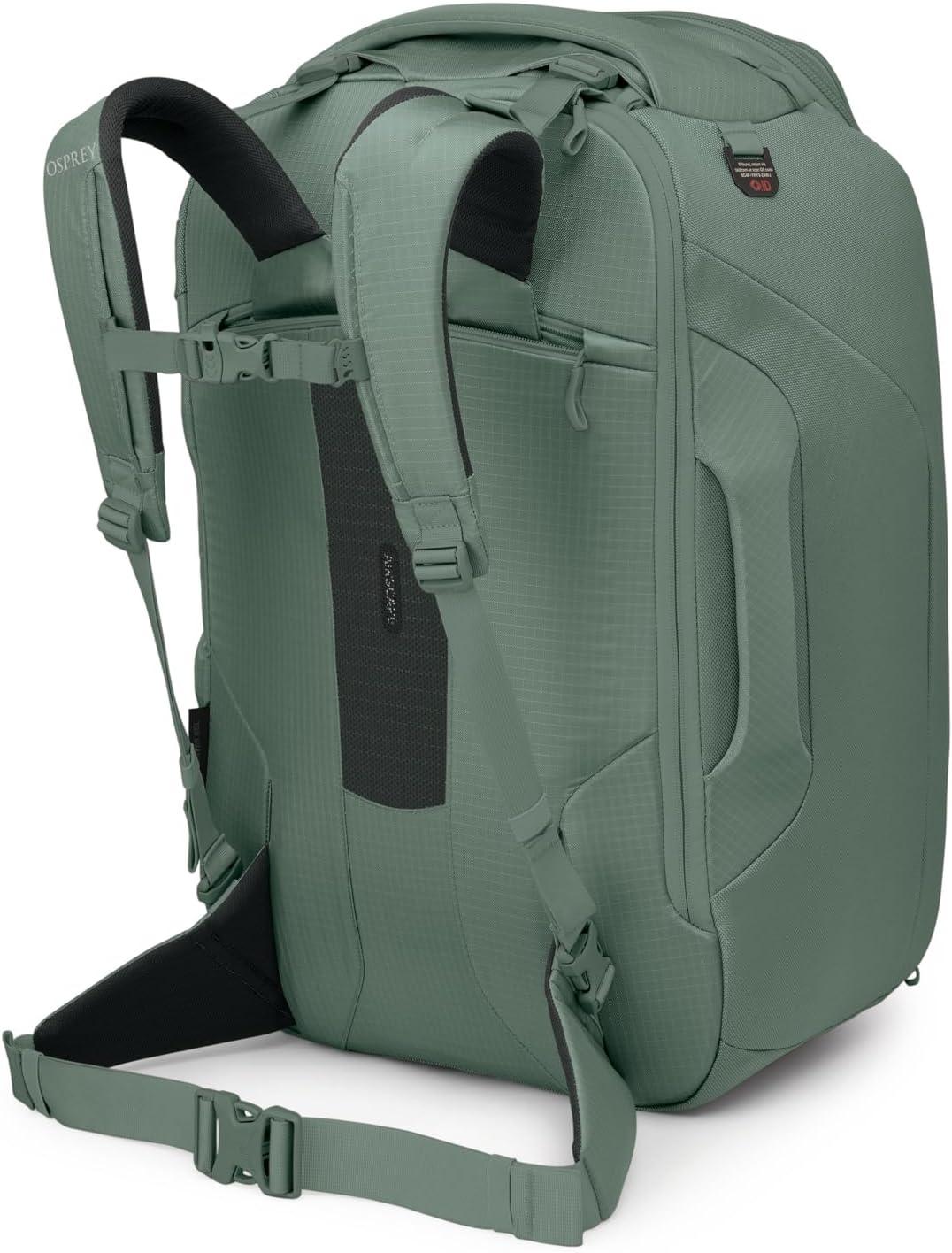 imageOsprey Sojourn Porter 46L Travel Backpack CarryOn Compliant Luggage with StraightJacket Compression and Padded Laptop Sleeve Durable Pack for International or Urban Travel Brindle BrownKoseret Green