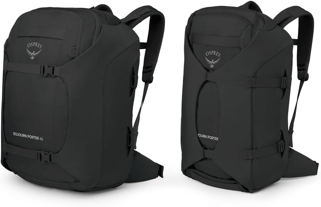 imageOsprey Sojourn Porter 46L Travel Backpack CarryOn Compliant Luggage with StraightJacket Compression and Padded Laptop Sleeve Durable Pack for International or Urban Travel Brindle BrownBlack