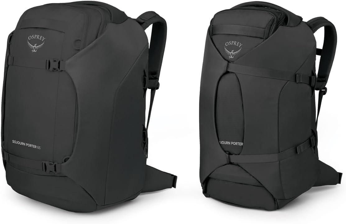 imageOsprey Sojourn Porter 46L Travel Backpack CarryOn Compliant Luggage with StraightJacket Compression and Padded Laptop Sleeve Durable Pack for International or Urban Travel Brindle BrownBlack