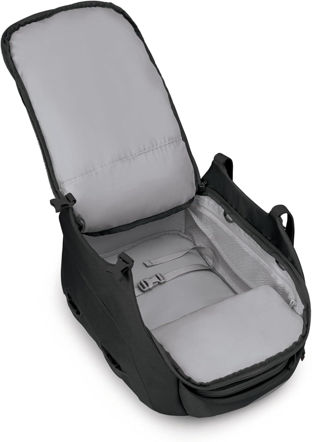 imageOsprey Sojourn Porter 46L Travel Backpack CarryOn Compliant Luggage with StraightJacket Compression and Padded Laptop Sleeve Durable Pack for International or Urban Travel Brindle BrownBlack