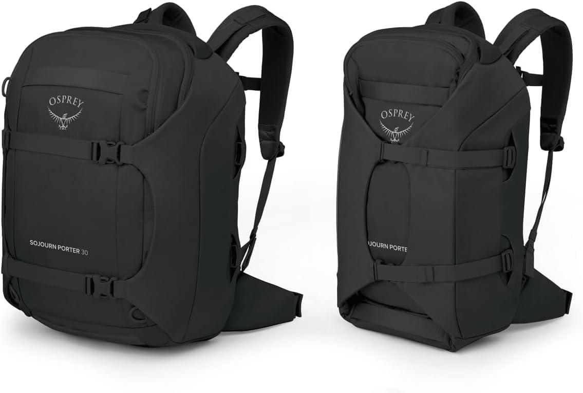 imageOsprey Sojourn Porter 46L Travel Backpack CarryOn Compliant Luggage with StraightJacket Compression and Padded Laptop Sleeve Durable Pack for International or Urban Travel Brindle BrownBlack