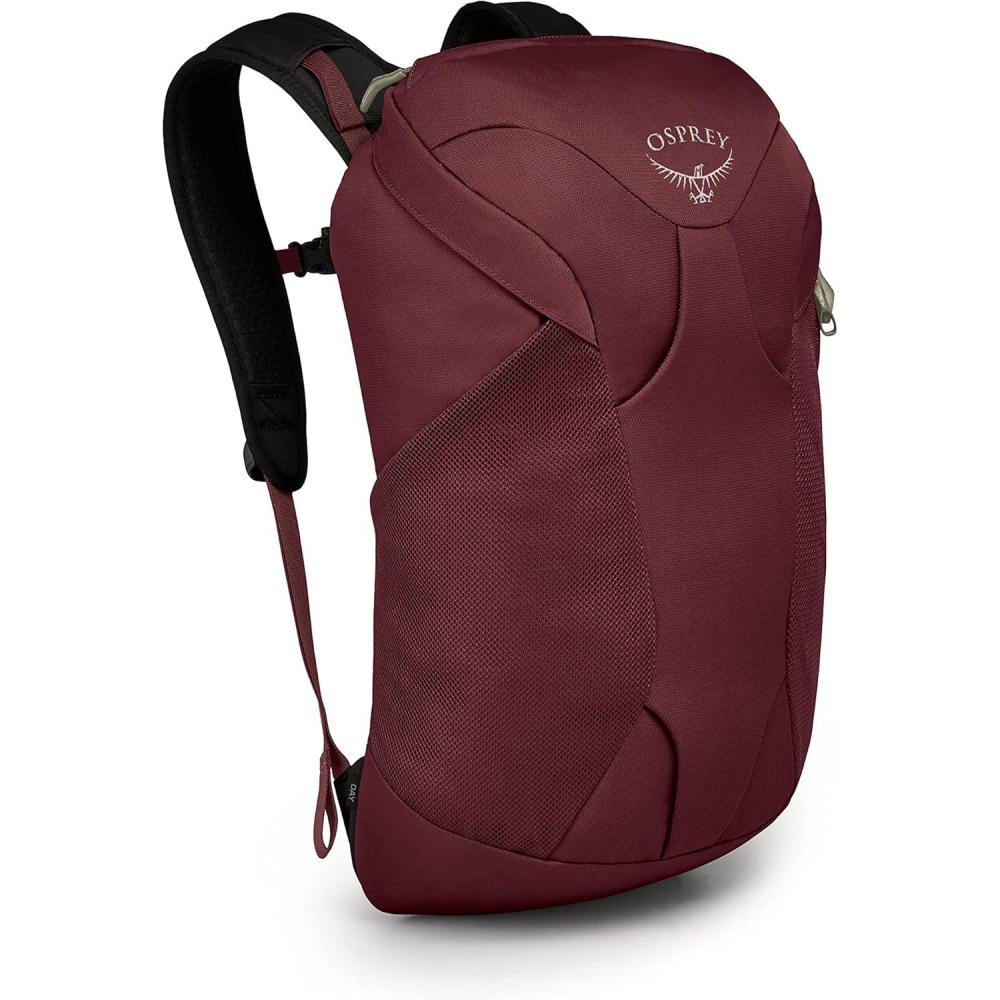 imageOsprey Farpoint Fairview Travel Daypack for Men and Women BlackZircon Red