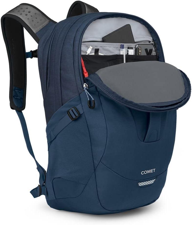 imageOsprey Comet Laptop Backpack Dual Compartment Commuter Bag for Laptop amp Everyday Essentials Moss GreenEarl Grey HeatherAtlas Blue