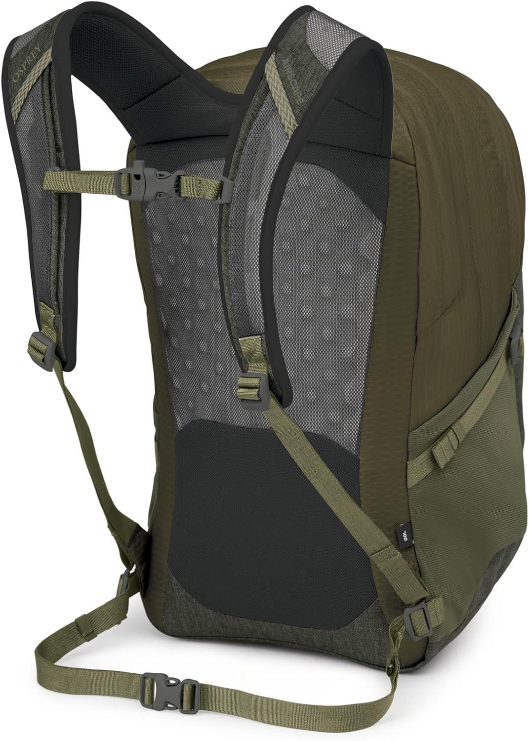 imageOsprey Comet Laptop Backpack Dual Compartment Commuter Bag for Laptop amp Everyday Essentials Moss GreenEarl Grey HeatherMoss Greenearl Grey Heather