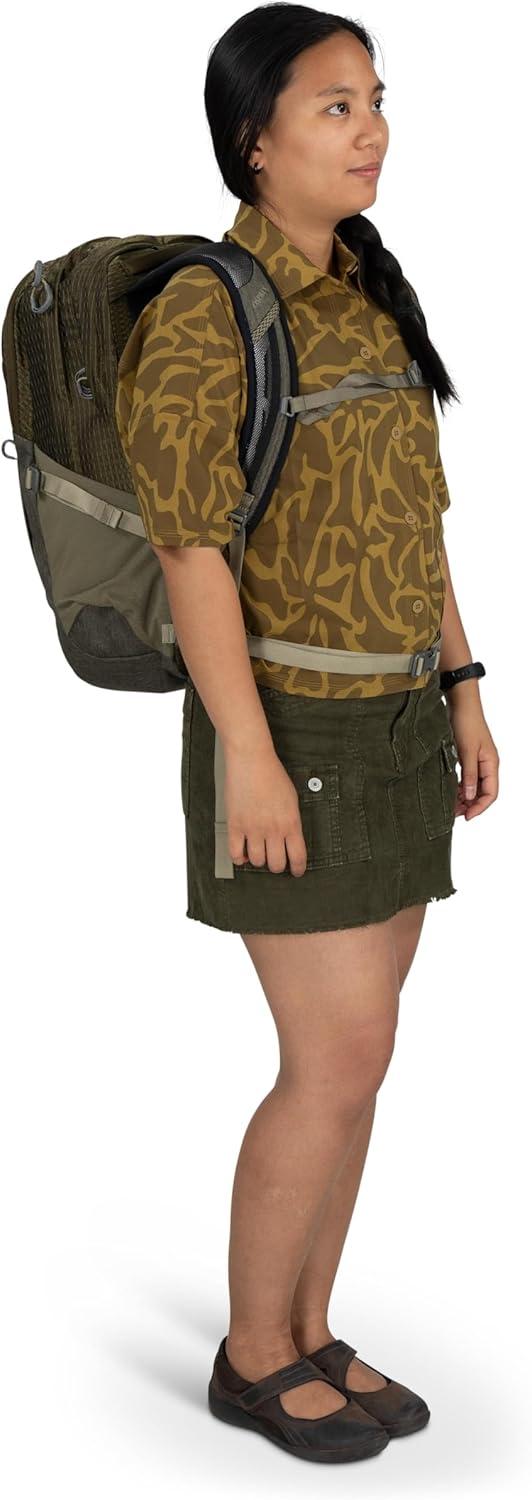 imageOsprey Comet Laptop Backpack Dual Compartment Commuter Bag for Laptop amp Everyday Essentials Moss GreenEarl Grey HeatherMoss Greenearl Grey Heather